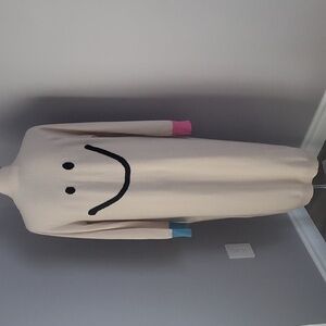 ​Kerri Rosenthal Poppy Smiley Duster 100% Cashmere Natural Cream S